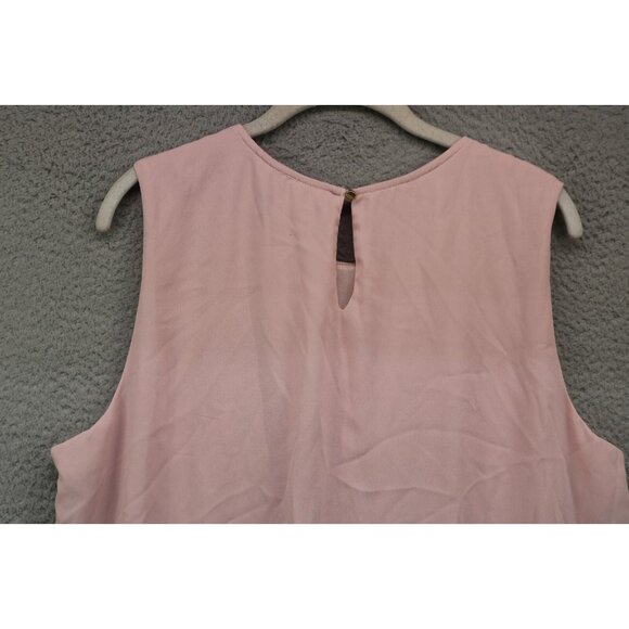 Liz Claiborne Career Pink w/Metallics Elastic Waist Sleeveless Top-XL-Office - Picture 9 of 10
